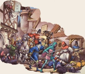 Assassinato de Luís (1372-1407) Duque de Orleães durante a Guerra dos Cem Anos (guache sobre papel)