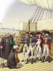 Napoleão aceita a rendição de Malta (guache sobre papel)