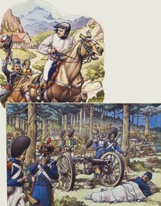 Napoleão e a Guarda Imperial de Napoleão (guache sobre papel)