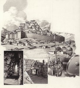 A fortaleza de Micenas (guache sobre papel)