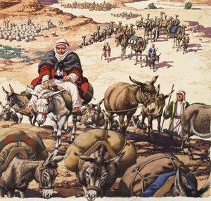 O regresso a Canaã, da História de Jacob (guache sobre papel)