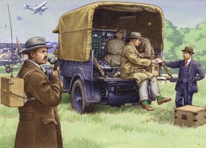 Os primórdios das emissões externas da BBC (guache sobre papel)