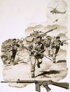 Infantaria britânica com a espingarda SLR