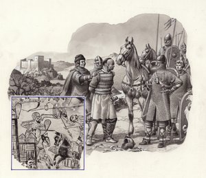 Cruzados na Turquia no século XI (guache sobre papel)