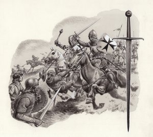 Os Cavaleiros Teutónicos (guache sobre papel)