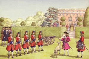 O jovem Duque de Gloucester tinha o seu próprio exército para brincar (guache sobre papel)