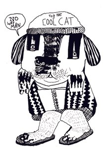 Gato fixe, 2014 (tinta e óleo)