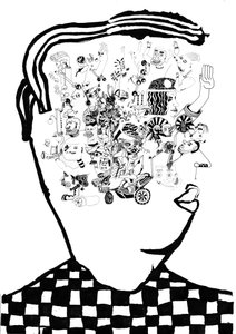 Whats In My Head, 2014 (caneta e pincel)