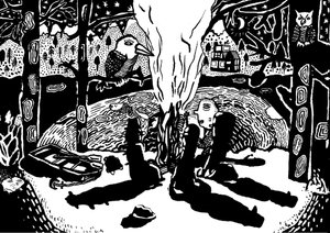 fogo no bosque, 2014 (tinta e pincel)