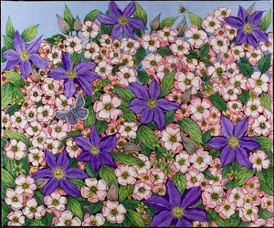 A Purple Patch, 2011 (acrílico sobre chita) de Pat Scott