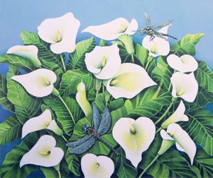 Moscas do dragão (óleo sobre tela) de Pat Scott