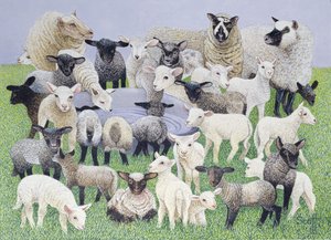 Feeling Sheepish (óleo sobre tela) de Pat Scott