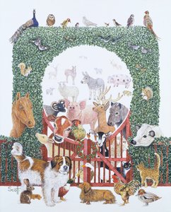 Paz e boa vontade (óleo sobre tela) de Pat Scott