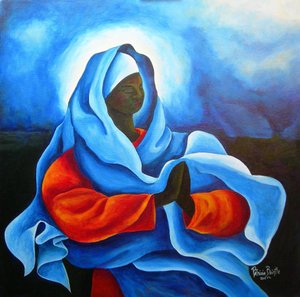 Mary in the Storm, 2011 (acrílico sobre tela) de Patricia Brintle