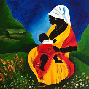 Maternidade, 2019 (acrílico sobre madeira) de Patricia Brintle