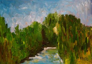 Rio sinuoso, 2009 (acrílico sobre madeira)