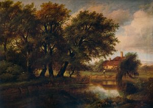 Casas antigas no Brent, olhando para Harrow, 1830
