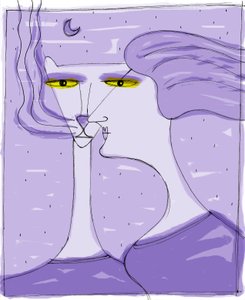 Strega del Tchesal (Chiesale): bruxa que se transforma em gato para espiar os homens. Ilustração de Patrizia La Porta. de Patrizia La Porta