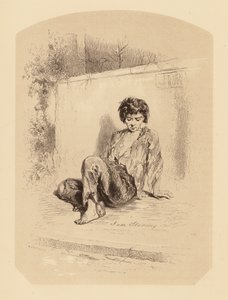 Gavarni em Londres: O mendigo de rua (litografia)