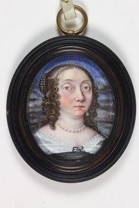 Mademoiselle Le Lou (aguarela sobre marfim) de Paul (attr.to) Prieur
