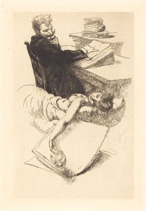 Frontispício para o caso Clemenceau, 1905. de Paul Albert Besnard