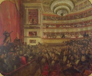 Performance de &39;Hernani&39; por Victor Hugo (1802-85) em 1830, c.1902-03 de Paul Albert Besnard