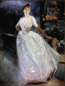 Retrato de Madame Roger Jourdain - Óleo sobre tela de Paul Albert Besnard
