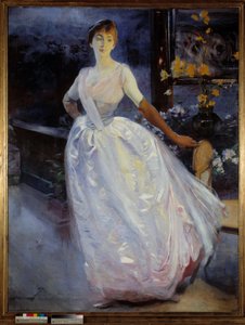 Retrato de Madame Roger Jourdain, esposa do pintor. Pintura de Paul Albert Besnard (1849-1934)