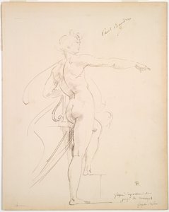 Estudo de Apollo para Marsyas reto, Face in Profile verso, final da década de 1860.