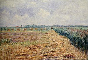 A Flat Dutch Landscape under a Summer Sky with Clear White Clouds, c.1890 (óleo sobre tela)