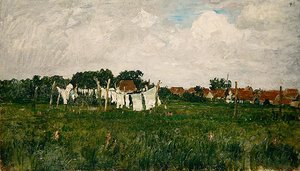 Mecklenburg, Paisagem com a Pequena Cidade de Schwann na Warrow