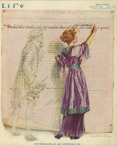 1776 - Retoque de uma antiga obra-prima - 1915, capa da revista Life de Paul C. Stahr
