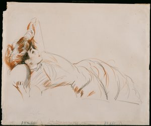 Uma Senhora Elegante Reclinada de Paul Cesar Helleu