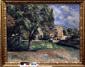 Árvores em um parque. Jas de Bouffan. Pintura de Paul Cezanne (1839-1906) de Paul Cézanne