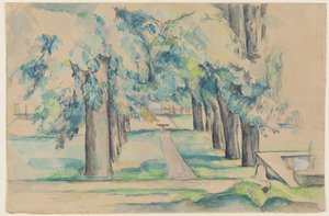 Avenida dos castanheiros no Jas de Bouffan, c.1878-90 (aguarela) de Paul Cézanne