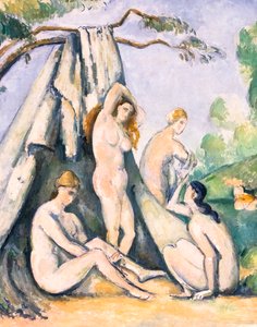 Banhistas em frente a uma tenda, pormenor de Paul Cezanne
