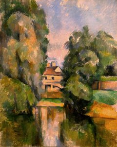 Casa de campo por um rio de Paul Cézanne
