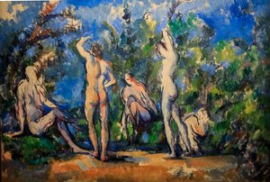 Cinco banhistas 1900 - 1904 (óleo sobre tela) de Paul Cézanne