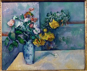 Flores num vaso (óleo sobre tela) de Paul Cezanne