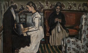 Garota no Piano (A Abertura de "Tannhäuser") de Paul Cézanne
