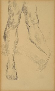 Estudo de pernas. Desenho de Paul Cezanne (1839-1906). Chumbo no papel. Diâmetro: 19,4x11,8cm. Musee Granet, Aix En Provence. de Paul Cézanne