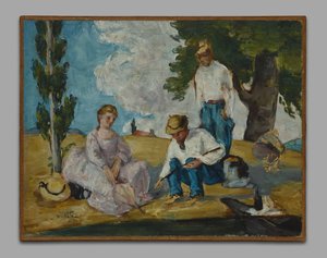 Piquenique numa margem de rio de Paul Cézanne