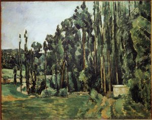 Choupos - óleo sobre tela de Paul Cézanne