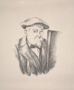Auto-retrato (tinta, papel, litografia) de Paul Cézanne
