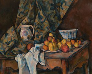 Natureza-morta com maçãs e pêssegos de Paul Cézanne