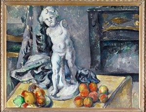 Natureza morta com estatueta (óleo sobre tela) de Paul Cezanne