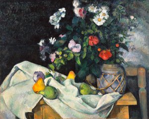 Natureza-morta com flores e frutos de Paul Cézanne