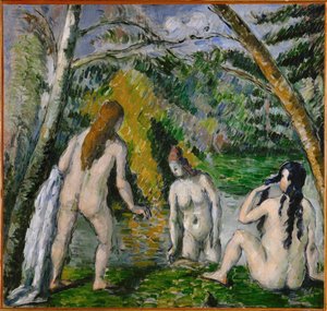 Três banhistas (pintura sobre tela) de Paul Cezanne