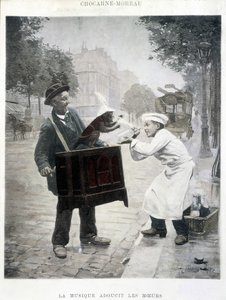 A música suaviza a moral, pintura de Chocarne-Moreau, c. 1900