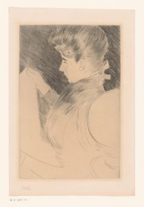 Retrato de uma mulher de leitura desconhecida de Paul César Helleu (signed by artist)